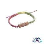 Bracelet Macram Tube Perles Miyuki Rversible - Dgrad Rose Jaune