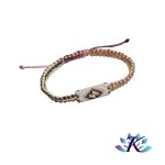 Bracelet Macram Tube Perles Miyuki Rversible - Dgrad Rose Jaune Marron