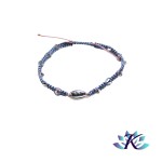 Bracelet Minimaliste Macram Coquillage Cauri Toupie Cristal - Bleu Rose