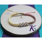 Bracelet Ajustable Macram Tube 22x8mm Tissage Perles Miyuki Marron Rose Jaune