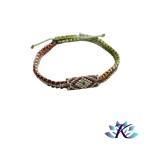 Bracelet Macram Tube Perles Miyuki Rversible - Dgrad Vert Marron