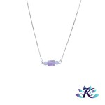 Collier Maille Vnitienne Argent 925 Pierre Gemmes : Calcdoine - Amethyste