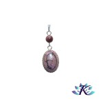 Pendentif Argent 925 Perles Pierres Gemmes : Rhodonite