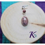 Pendentif Argent 925 Perles Pierres Gemmes : Rhodonite
