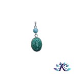 Pendentif Argent 925 Perles Pierres Gemmes : Amazonite Raye