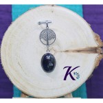 Pendentif Acier Inox Arbre de Vie Pierre Gemme : Sodalite