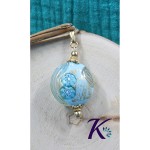 zPendentif Gold Filled 14 Carats - Tons Bleus - Palet Verre de Murano 20mm