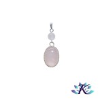 zPendentif Argent 925 Perles Pierres Gemmes : Quartz Rose