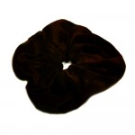 Chouchou cheveux Aspect Velours Diamètre 12cm - Marron