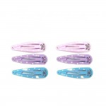 6 barrettes cheveux clic clac mtal papillons bleu rose violet