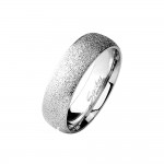 Bague Acier Inoxydable Anneau 6mm Finition Scintillante