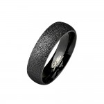 Bague Acier Inoxydable Noir Anneau 6mm Finition Scintillante