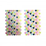 Loisirs Cratifs - 4 Planches Gommettes - Pastels et Mtal - Forme : Coeurs