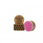 Tampon Pop' Stamp Rond 4.5cm - Message  " Dance sing love "