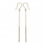 Boucles d'oreilles Crochets Plaqu Or Chaine & Tige Longueur : 8.7cm