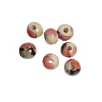 Loisirs cratifs - Perle Artisanale en Cramique Emaille -  Rose Beige Marron