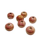 Loisirs cratifs - Perle Artisanale en Cramique Emaille - Rose Orange