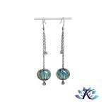 Boucles D'Oreilles Clous Perles Verre Fil Murano - Multi-couleurs