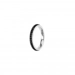 Bague Acier Inoxydable Anneau 2.5mm Zirconiums Noirs