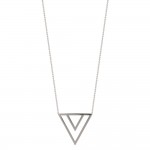 KBC - Collier Acier Inoxydable Pendentif Double Triangle 31x33mm