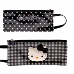 Hello kitty by camomilla - Trousse plate avec poignee 10 x 24cm - Lolly - Noir