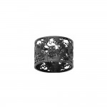 Bague Acier Ruthnium Noir Anneau 9mm Dcor Ajour