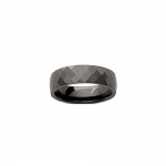 Bague Cramique Noire Anneau Biseaut Largeur 5mm