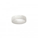 Bague Cramique blanche Anneau Biseaut Largeur 5mm