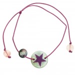 Titli - Bracelet Nacre Collection Etoile - Cordon Violet - bijou artisanal