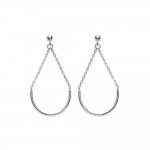 Boucles d'oreilles Clous  Argent 925 Rhodi Gouttes 25 x 18 mm