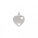 Pendentif Argent 925 Rhodi  Coeur grav Je t'aime 16mm