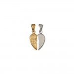 KBC - Pendentif Plaqu Or Bicolore Coeur Bris 12mm