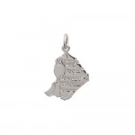 KBC Pendentif Argent 925 Rhodi Mdaille Pays Guyane Franaise 17x12mm