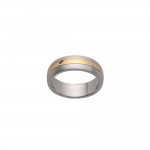 Bague Homme Bi-Color Acier Inoxydable Plaqu Or Anneau 6mm