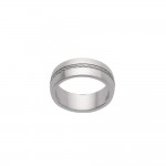 Bague Homme Acier Inoxydable Anneau 7mm et Cable Acier