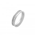 Bague Alliance Femme Acier Inoxydable Zirconiums Anneau 5mm