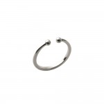 Bague Argent 925 Rhodi Anneau ouvert Boules 2.5mm