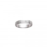 Bague Alliance Unisexe Argent 925 Rhodi Anneau 4mm Biseaut