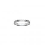 Bague Alliance Femme Argent 925 Rhodi Anneau 3mm Biseaut Motif Croix ( X )