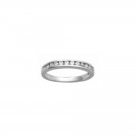 Bague Alliance Femme Argent 925 Rhodi Zirconiums Anneau 3mm