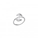 Bague Femme Argent 925 Rhodi Ouverte - Ginko 11mm