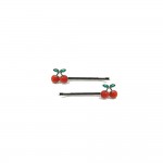 Accessoire Cheveux : 2 Barrettes pingles Cerises  12mm