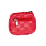 Porte-Monnaie plat 11 x 9 x 1cm - Collection Damiers - Rouge