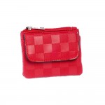 Porte-Monnaie plat 11.5 x 9 x 1cm - Collection Damiers - Rouge