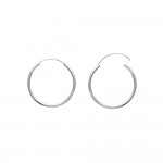 Boucles d'oreilles Argent 925 Rhodi Croles - Largeur 2mm