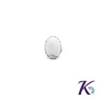 Bague Acier Inoxydable Cabochon 25x18 mm Pierres Gemmes : Howlite