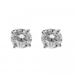 KBC - Boucles d'oreilles Clous Argent 925 Rhodi Zirconium Rond 6mm