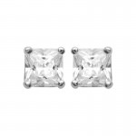 Boucles d oreilles Clous Argent 925 Rhodi Zirconium Carr